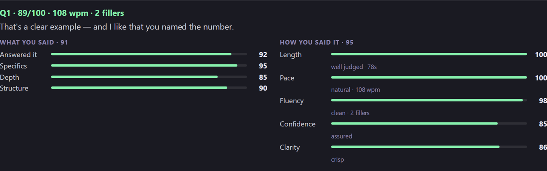 Per-answer category scores